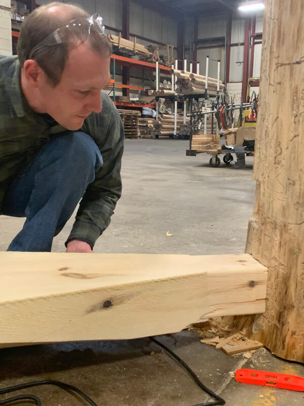 armstrong-creek-company-working-on-custom-spiral-log-stairway armstrong-creek-company-working-on-custom-spiral-log-stairway