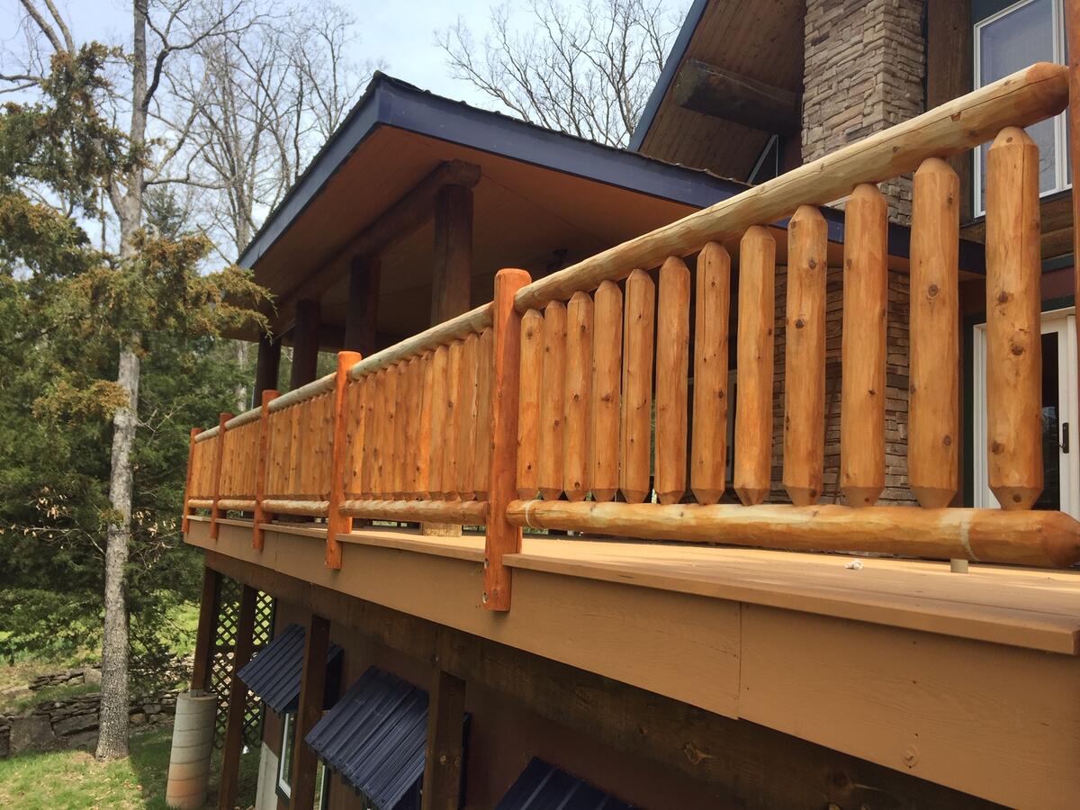 Cedar Log Railings